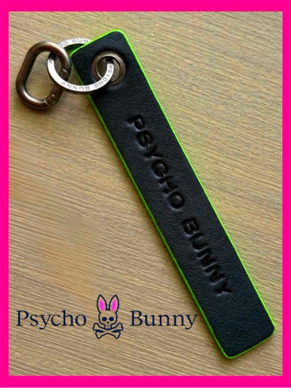 💎PSYCHO BUNNY Authentic Executive Leather Keychain – Sleek Designer Style